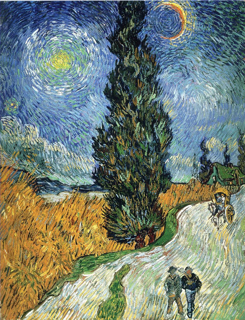 Road with Cypresses Vincent van Gogh Oil Paintings